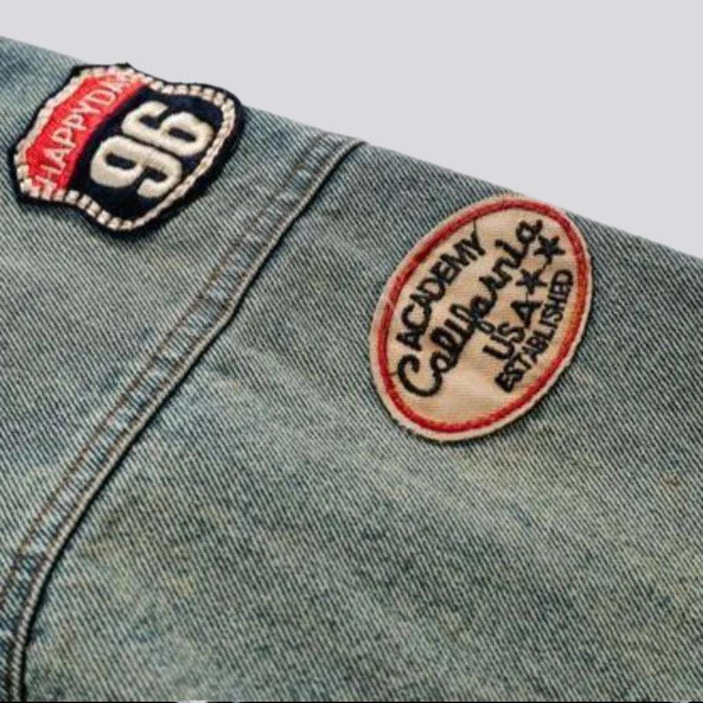 Cowboy denim jacket with patches