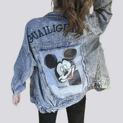 Jeansjacke mit Mickey-Mouse-Stickerei