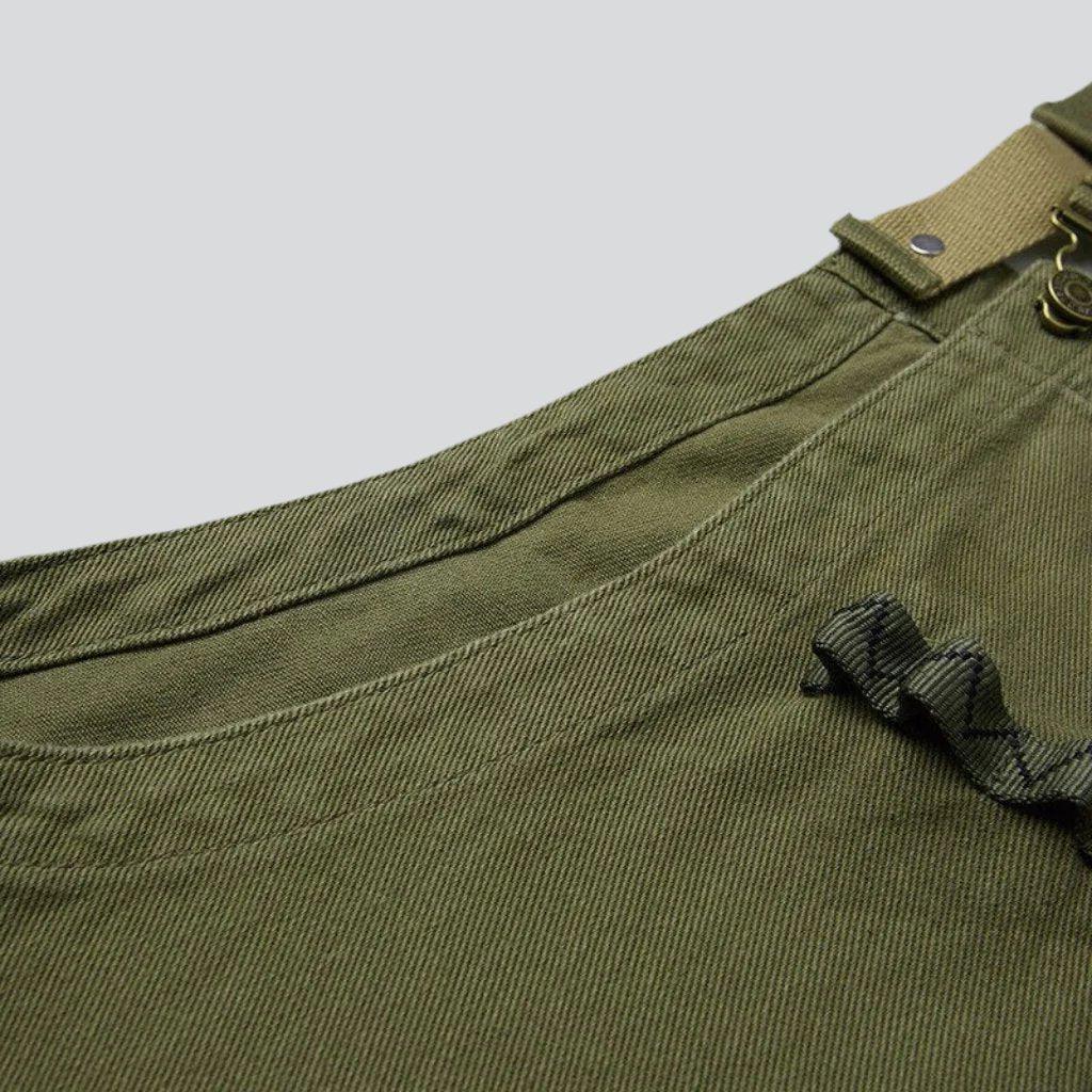 Workwear khaki men denim dungaree