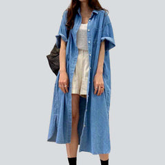 Loose shirt like denim dress