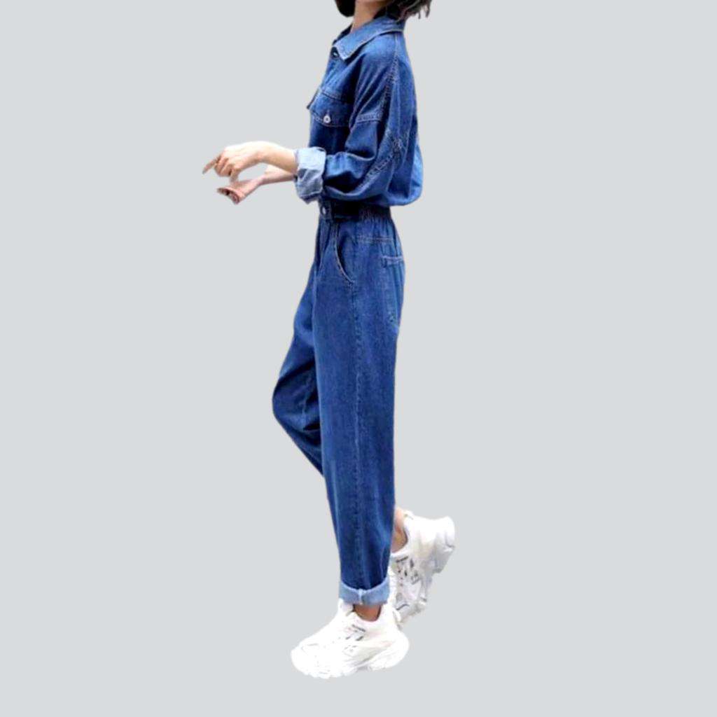 Medium wash 90s denim overall