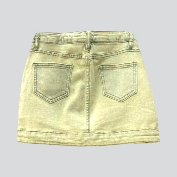 Vintage buttoned women denim skort