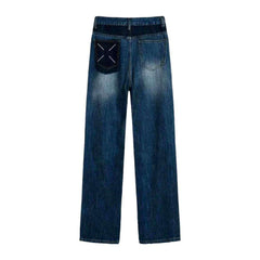 Baggy patched pocket women jeans