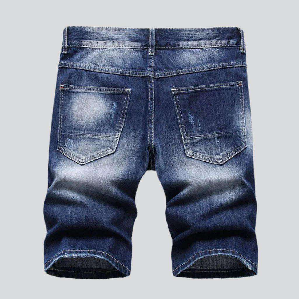 Shorts vaqueros con bandas azules