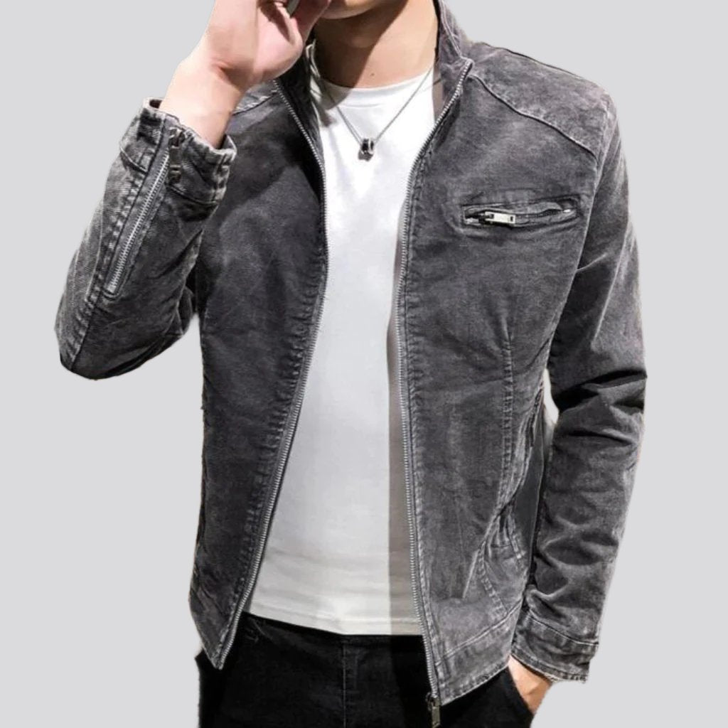 Chaqueta vaquera ajustada Y2K para hombre