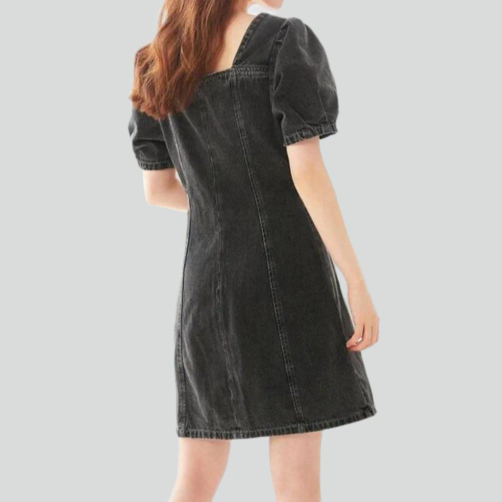 Vintage wash buttoned denim dress