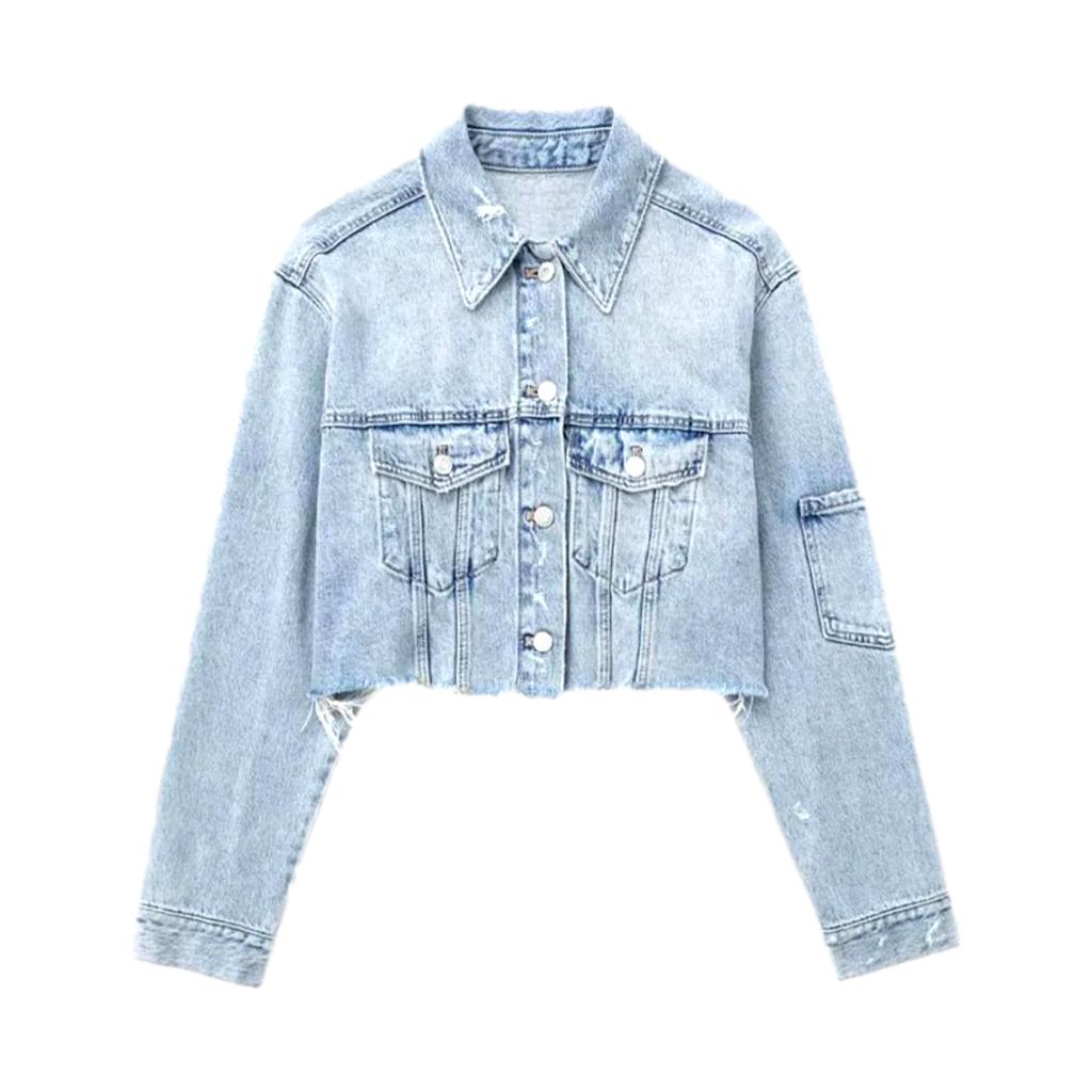 Street denim jacket for ladies