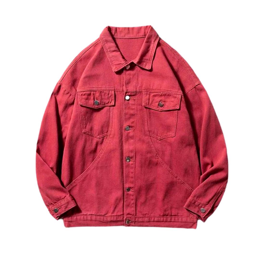 Solid color men denim jacket