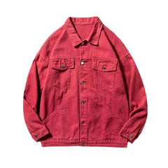 Solid color men denim jacket