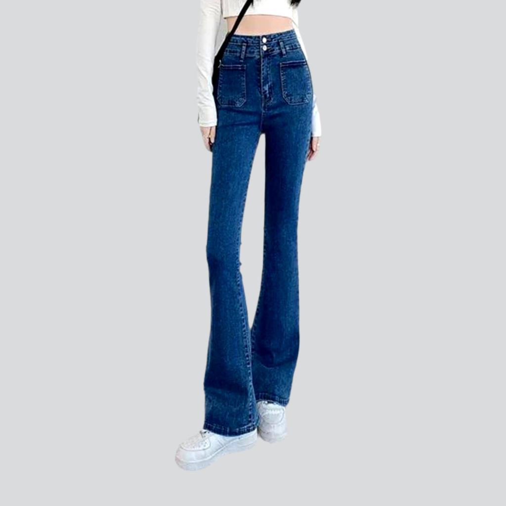 Stonewashed women high-waist jeans