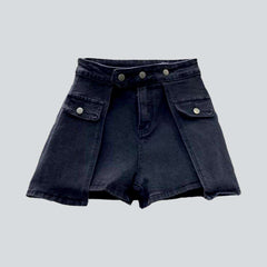 Layered women denim skort