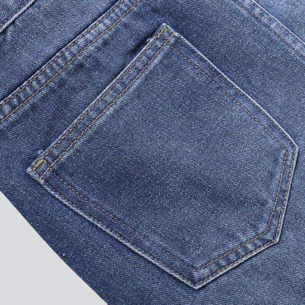 Langer Jeansrock mit Cut-Outs am Bein