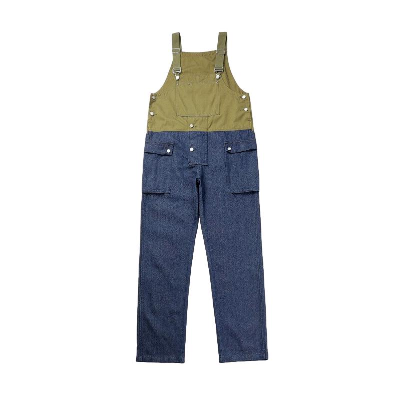 Two-color men denim dungaree