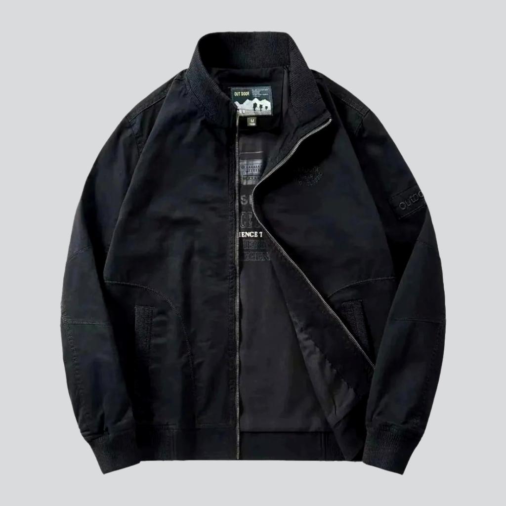 Bomber jean jacket for men