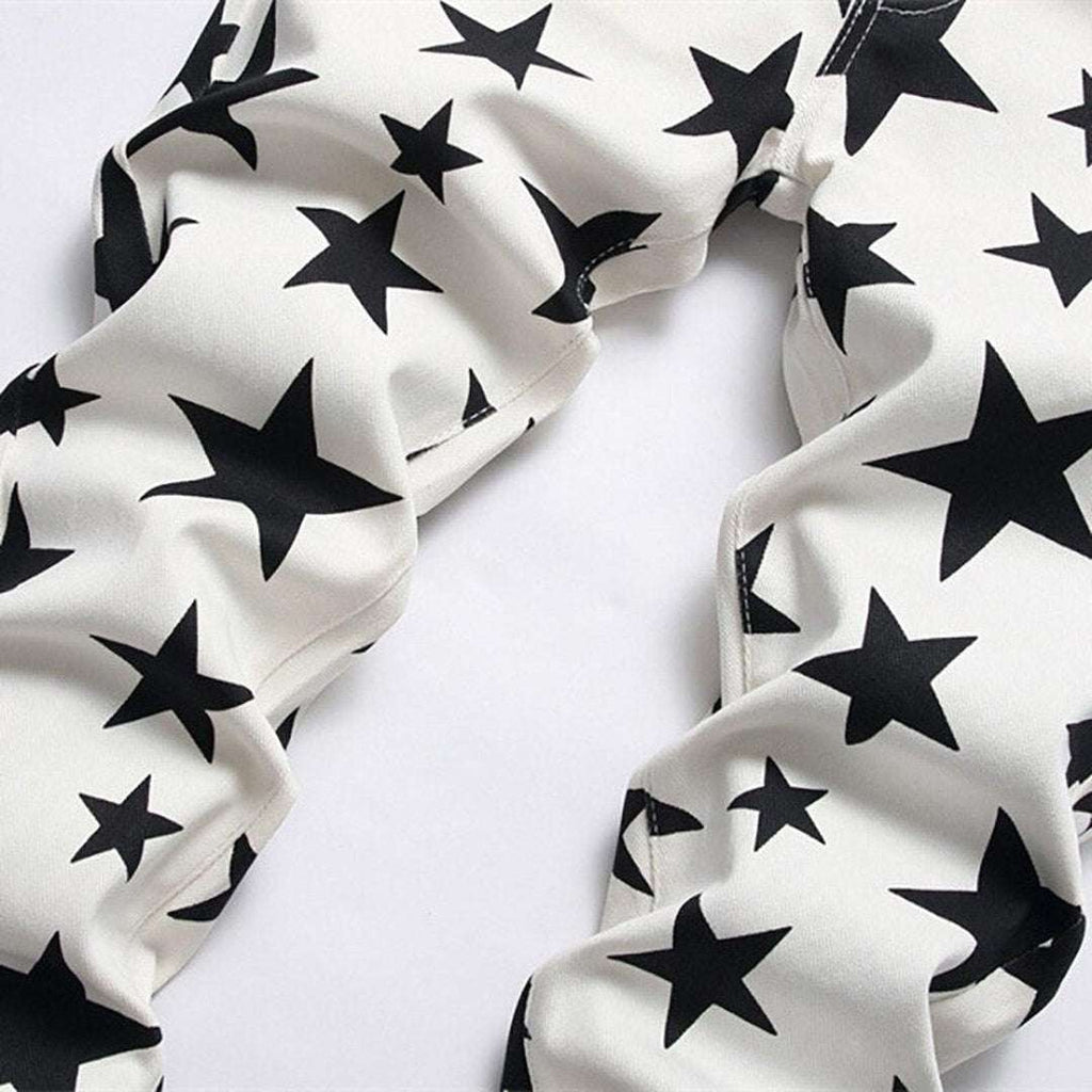 Vaqueros negros con estampado de estrellas para hombre