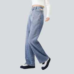 Front seam contrast women jeans