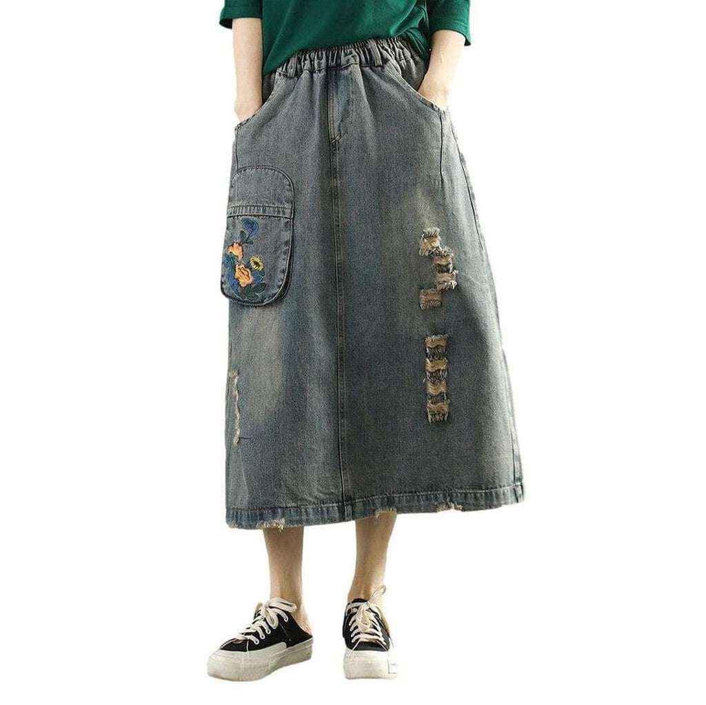 Cargo vintage women denim skirt