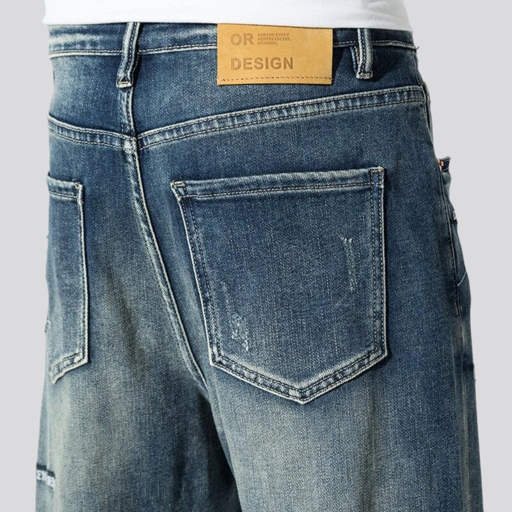 Baggy men sanded jeans