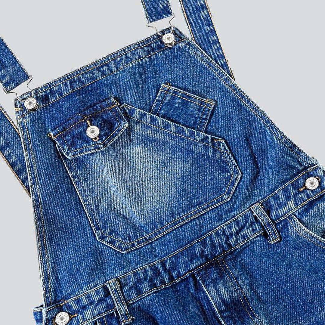 Medium wash men denim romper