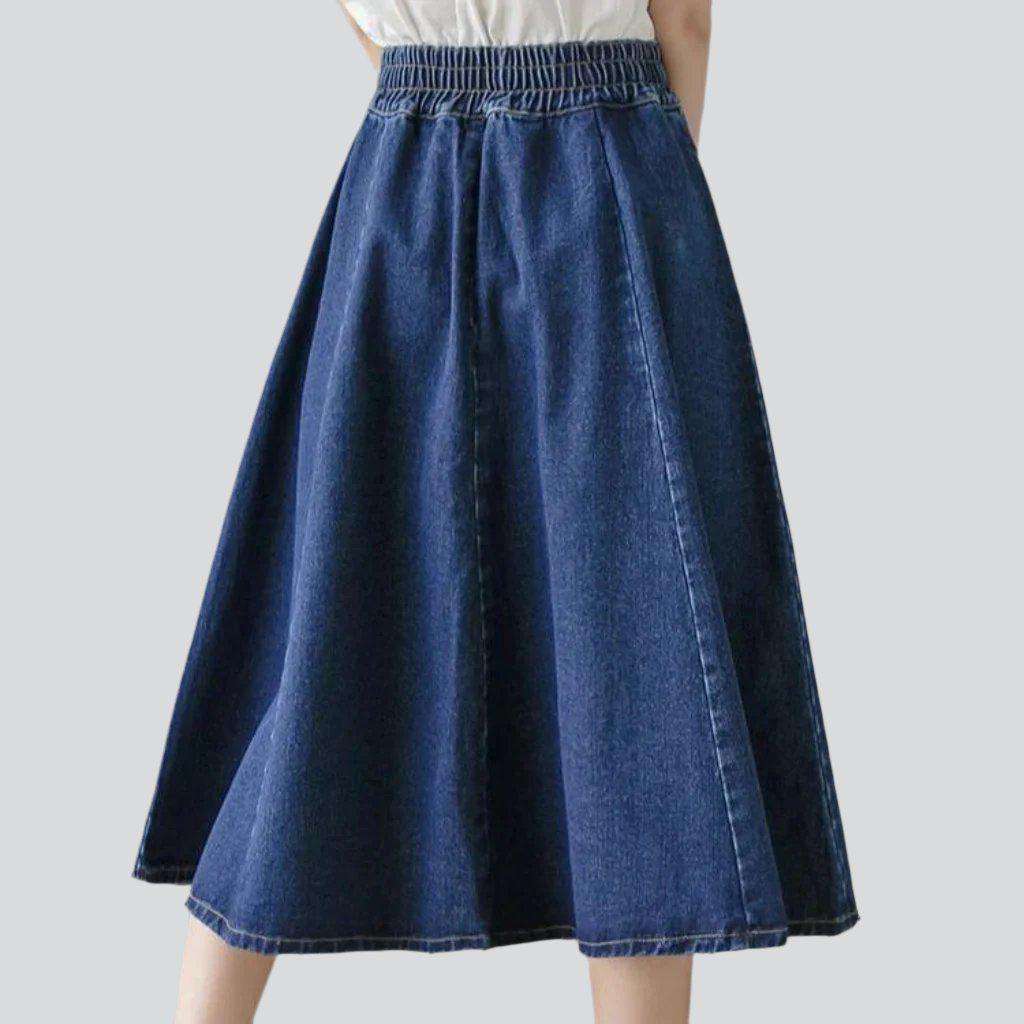 Elegant denim skirt with rubber