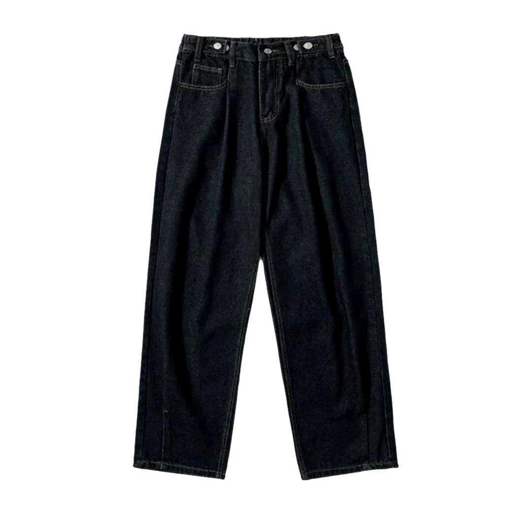 Adjustable waistband baggy men jeans