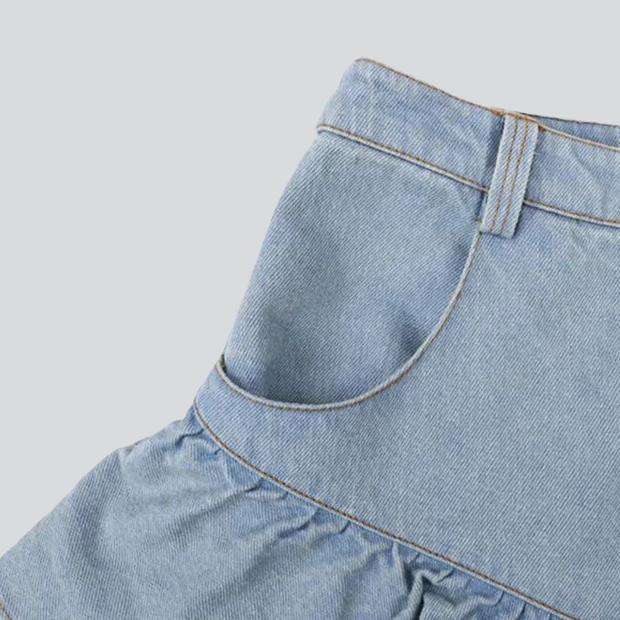 Jeansrock mit Herzstickerei