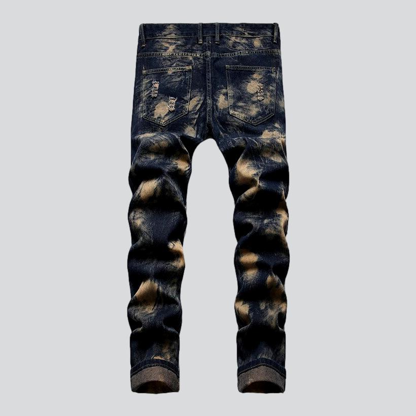 Tigerkopf-Stickerei Herren Jeans