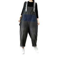 Dunkelgrauer Jeans-Jumpsuit für Damen