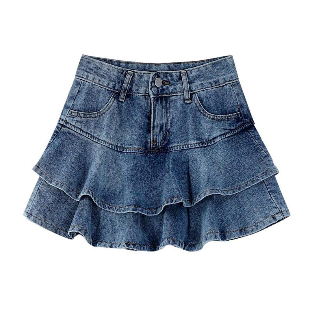 Mini-Jeansrock mit Vintage-Fills