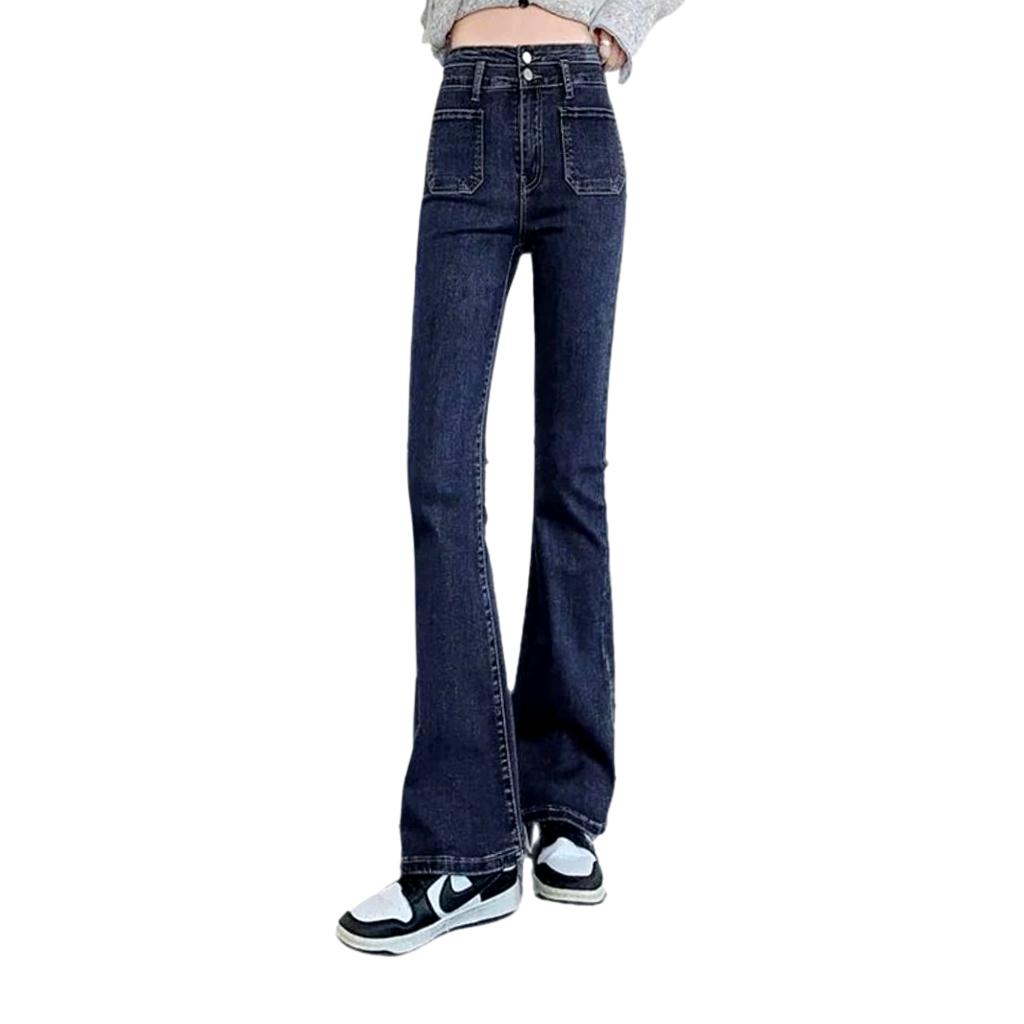 Stonewashed women high-waist jeans