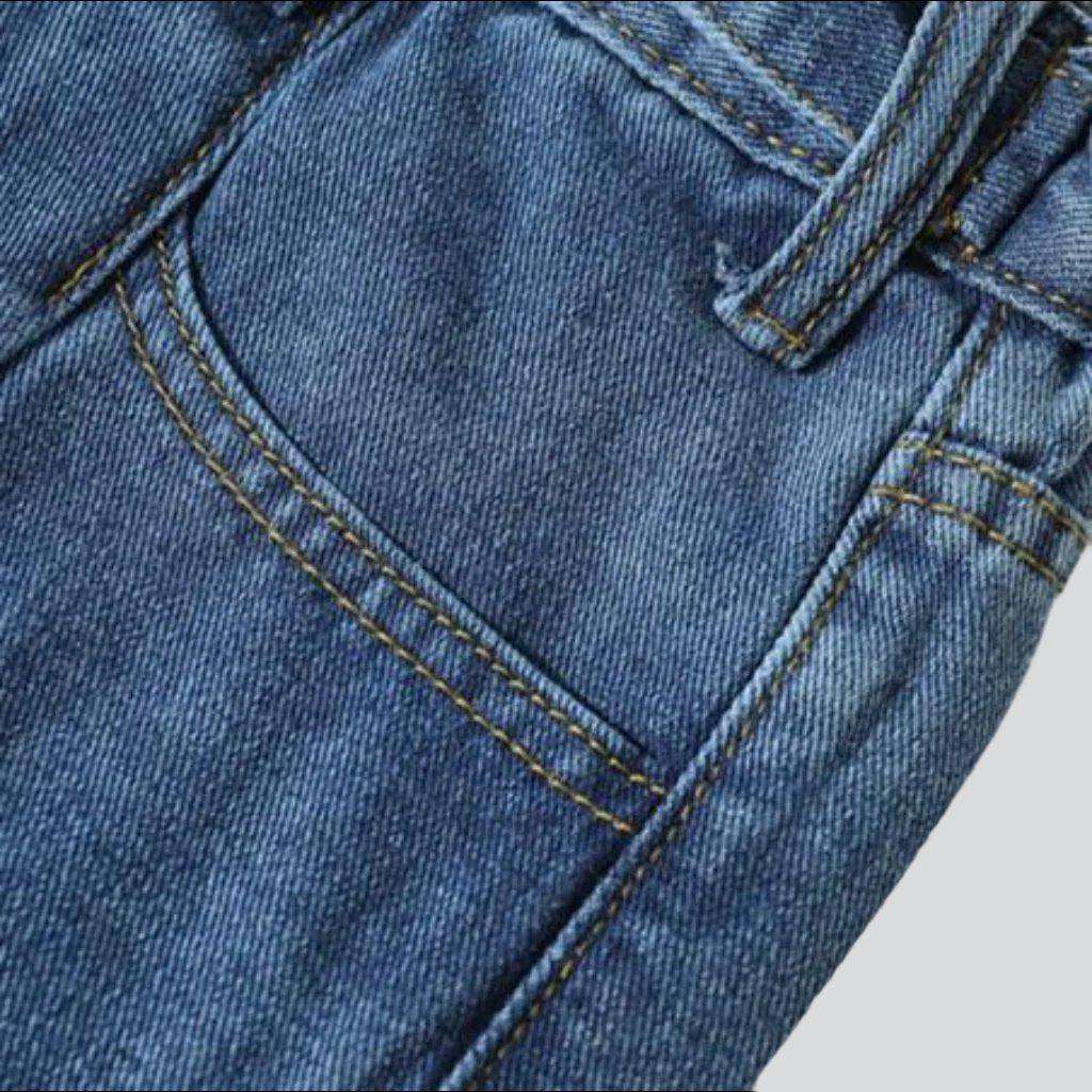 Adjustable waistband baggy men jeans