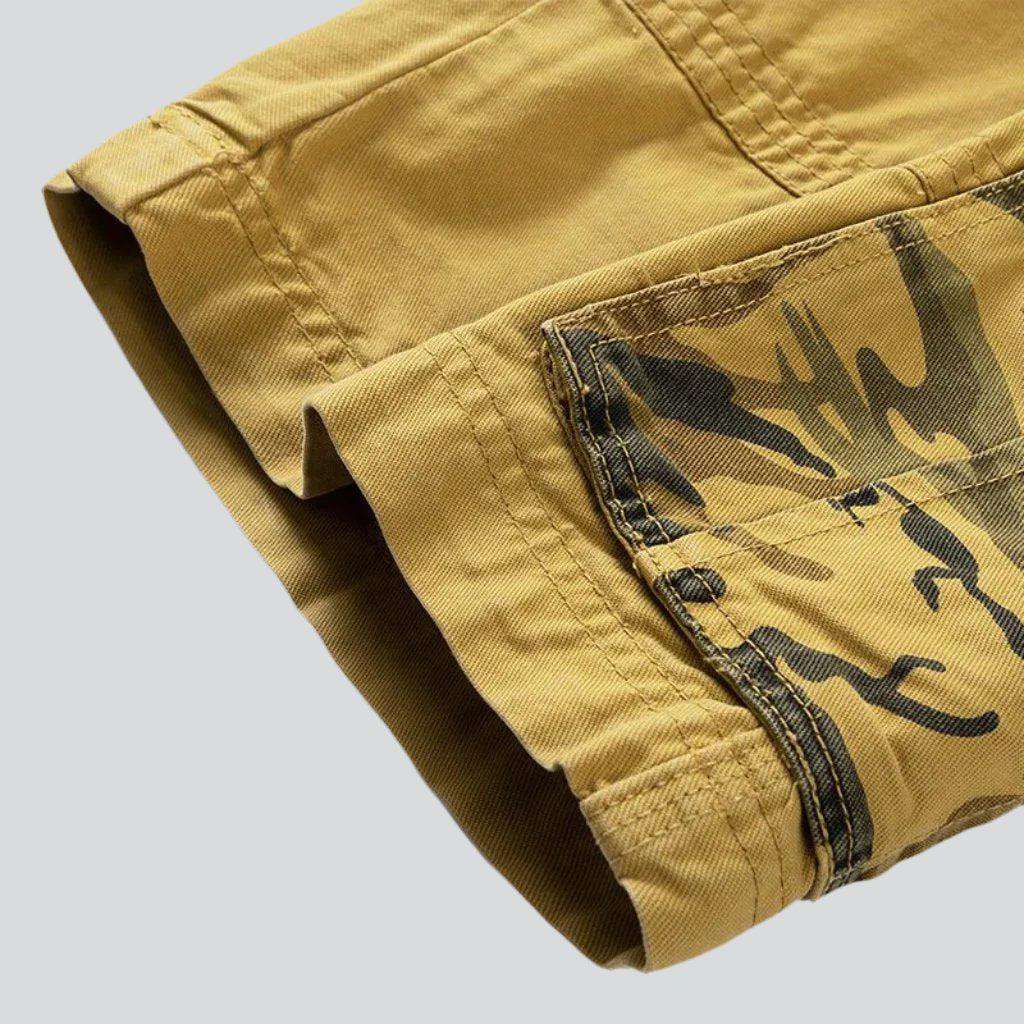 Pantalones cortos vaqueros cargo de camuflaje para hombre