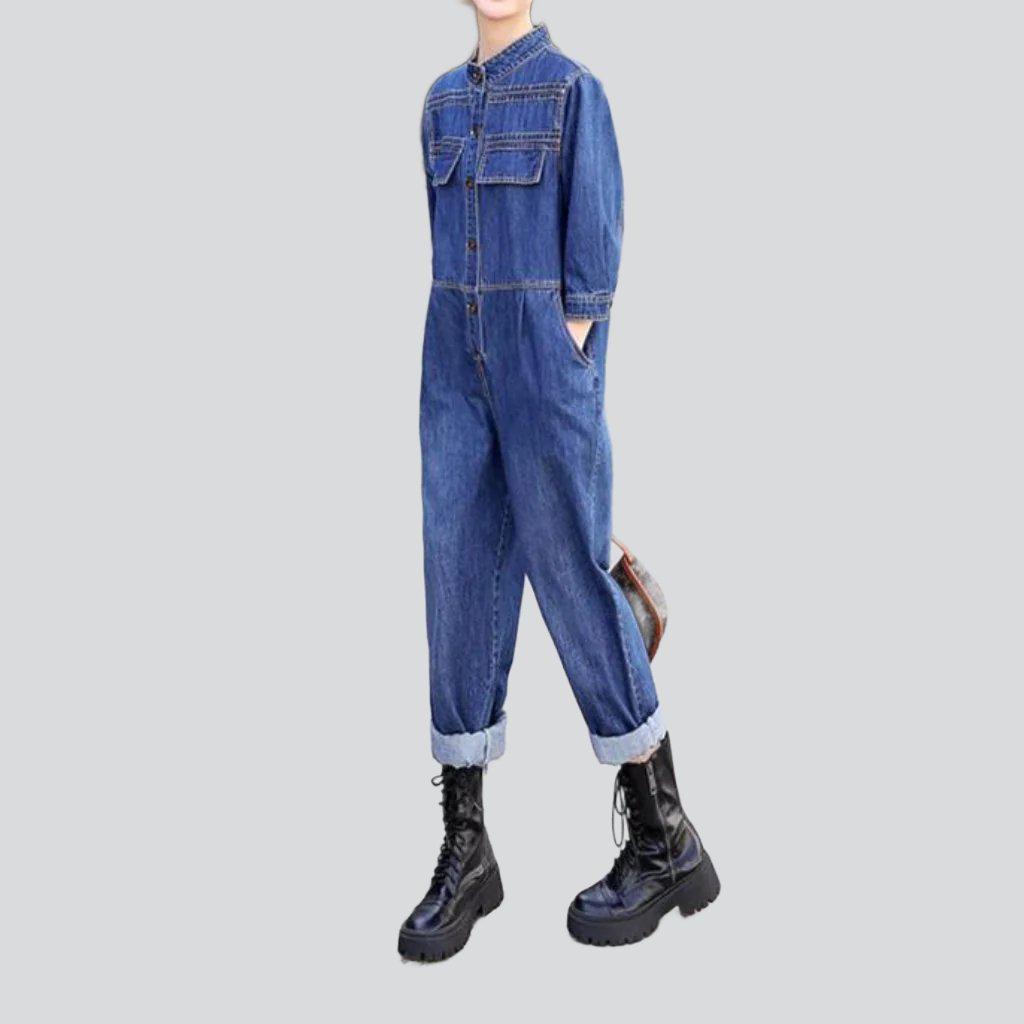 Stylish baggy women denim overall