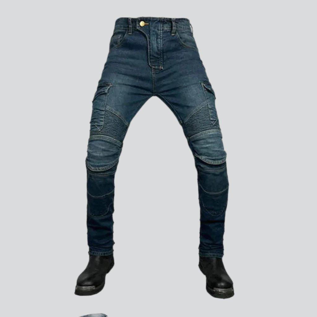 Protective cargo men biker jeans