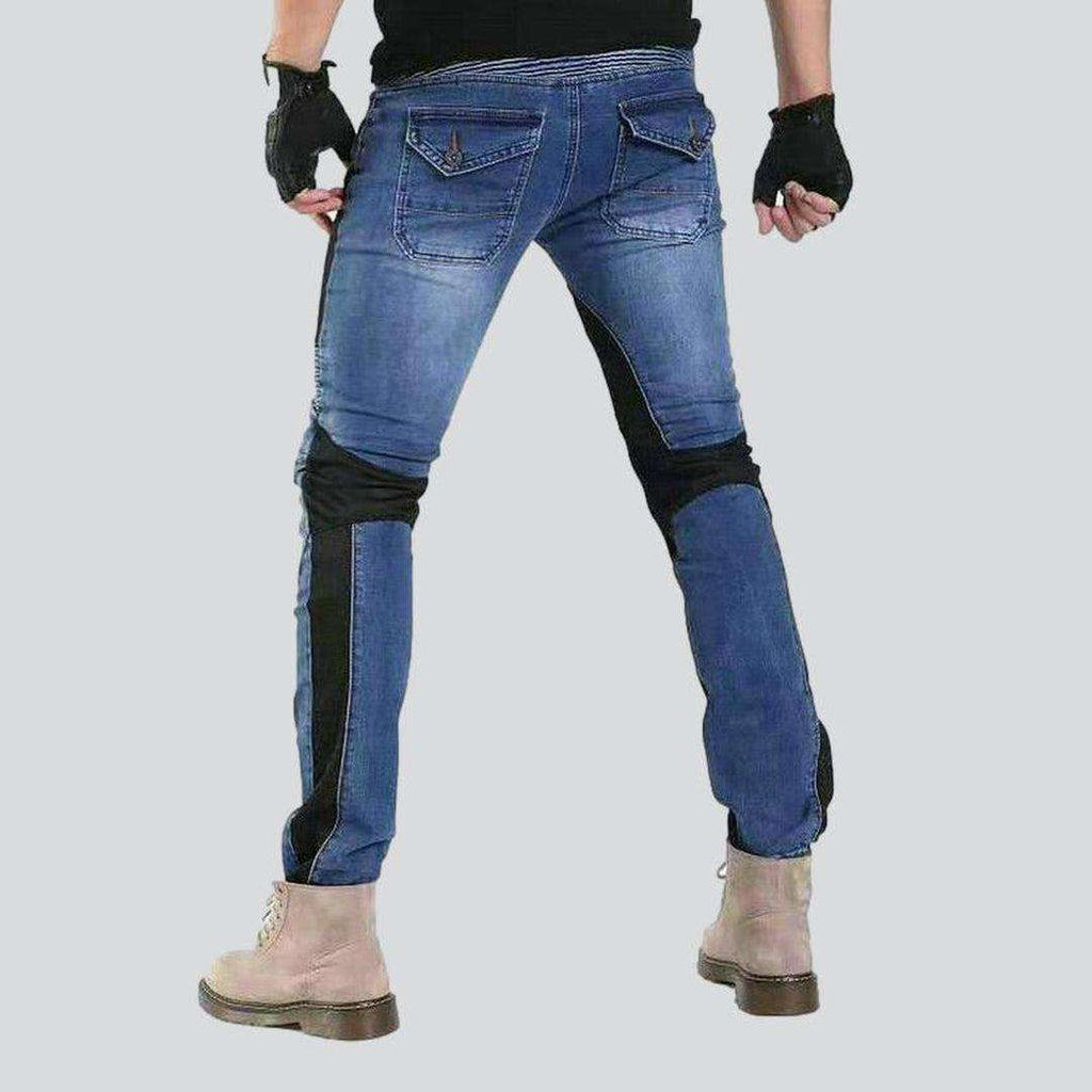 Breathable summer men biker jeans