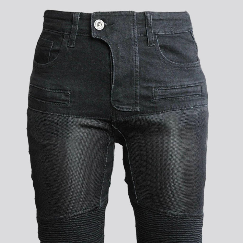 Patchwork Damen Bikerjeans