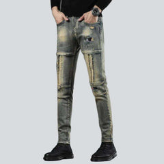 Aged stretchy men jeans