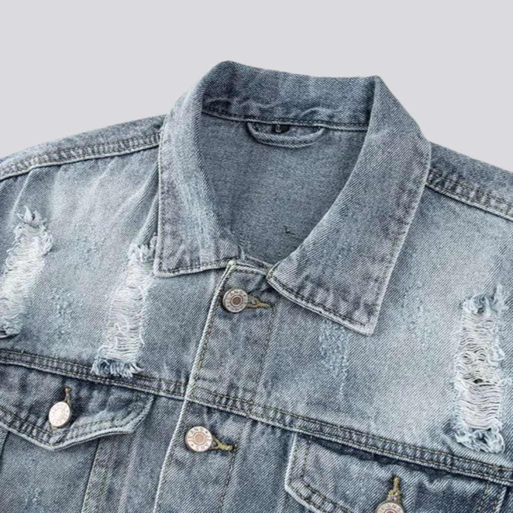 Hell gewaschene Jeansjacke für Herren