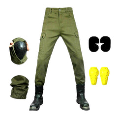 Protective men biker denim pants
