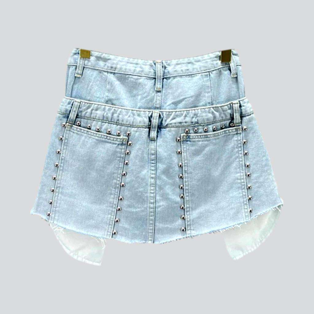 Layered women jeans shorts