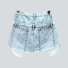 Layered women jeans shorts