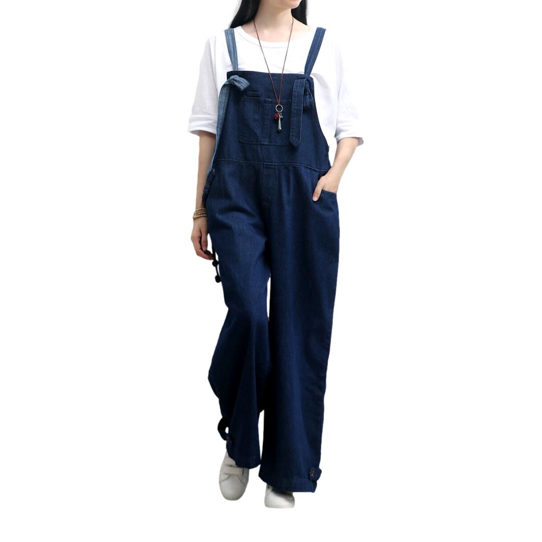 Stylish baggy women denim jumpsuit