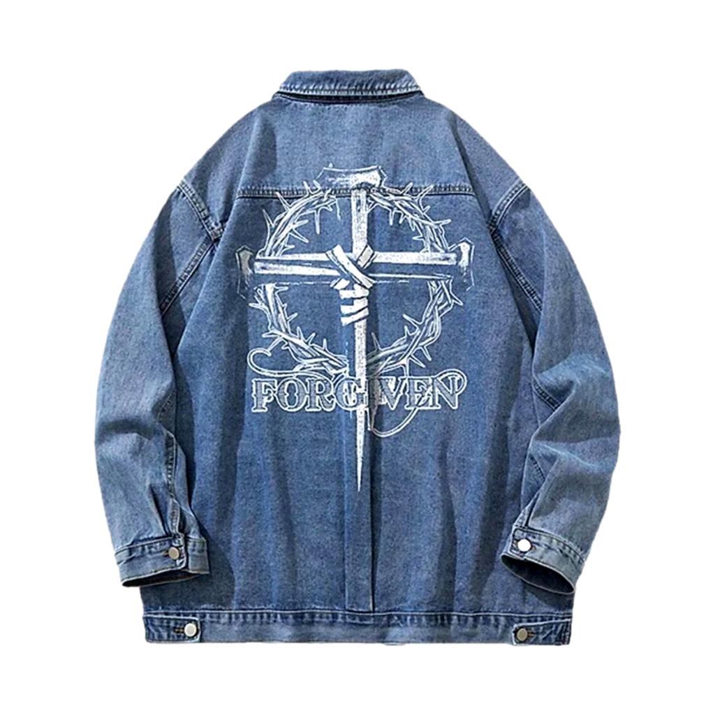 Painted y2k men jean jacket