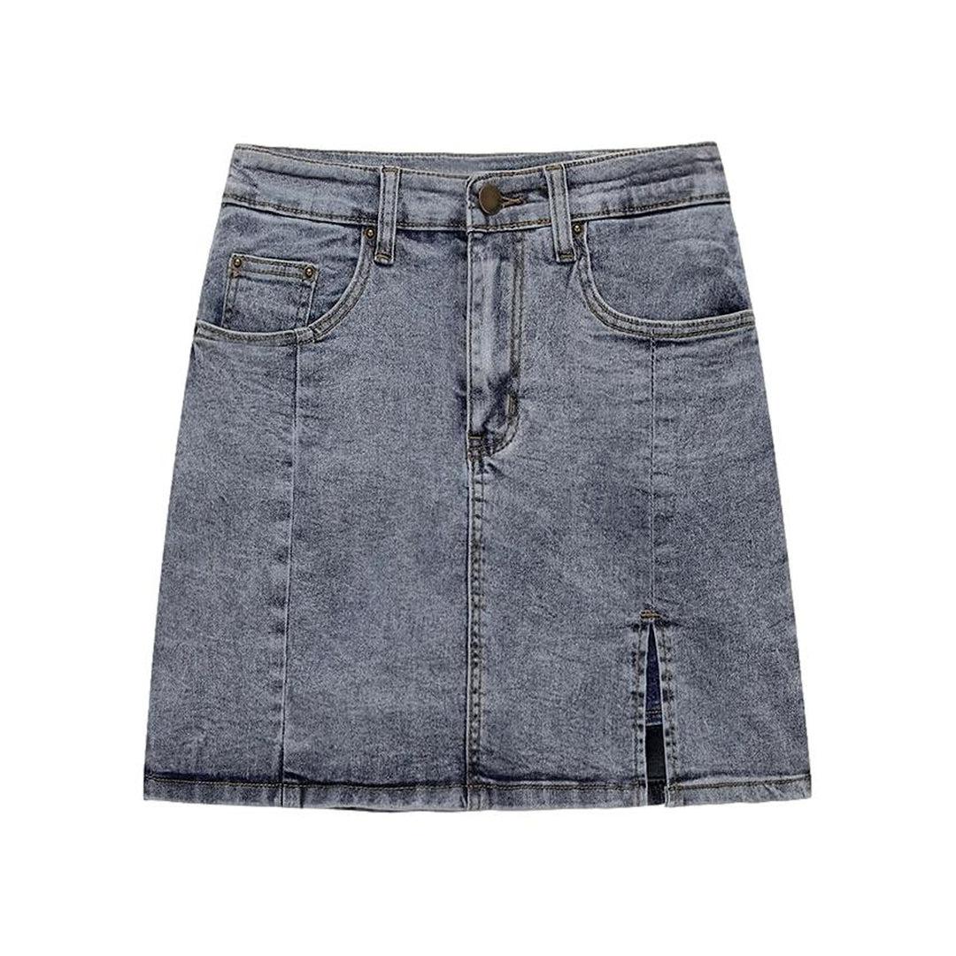 Vintage mini denim skort