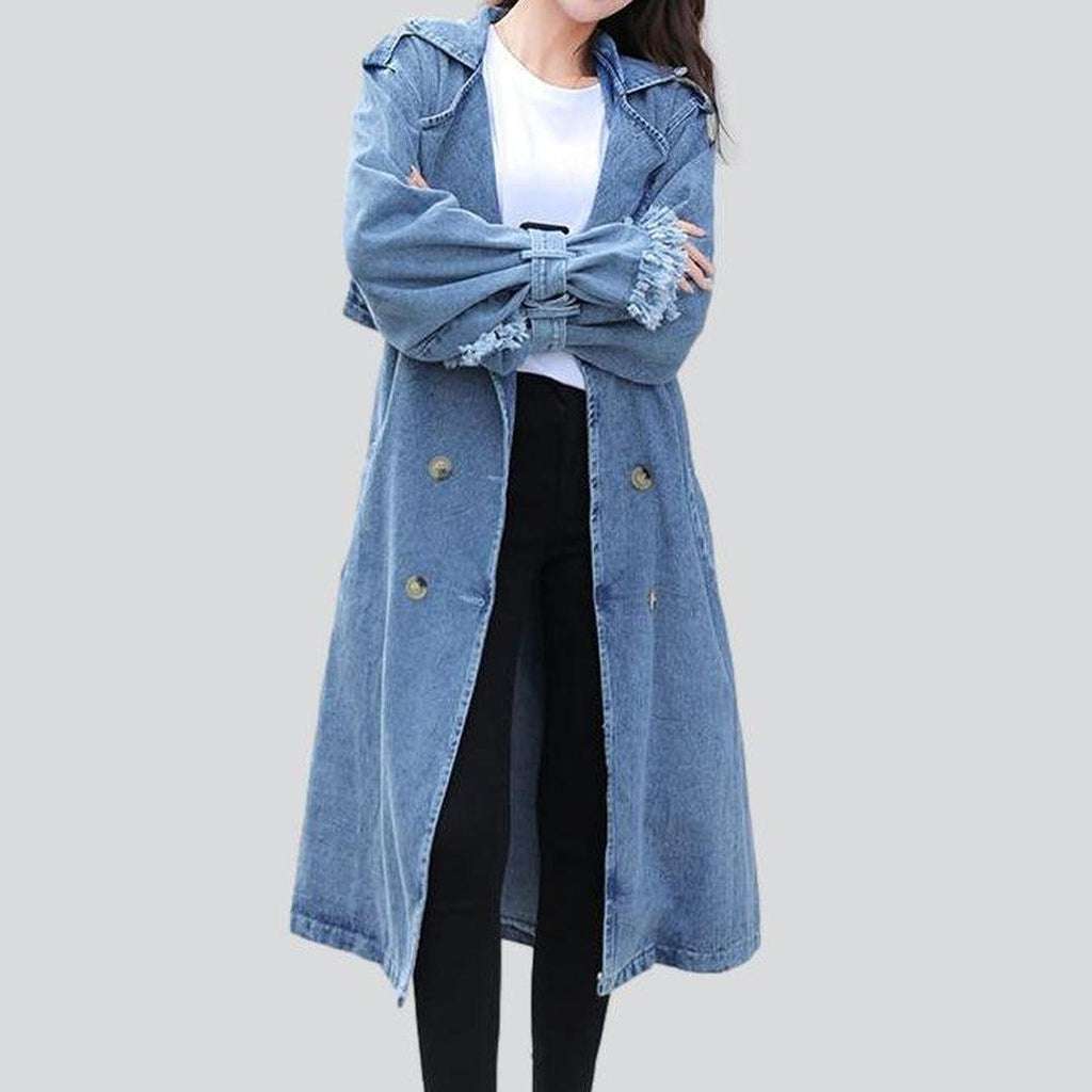 Light blue women denim coat