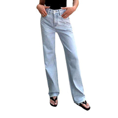 Light wash straight women jeans