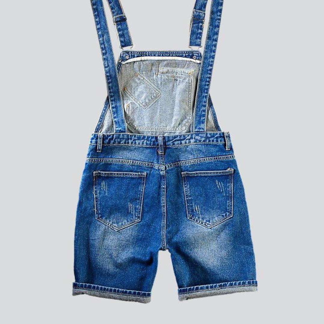 Medium wash men denim romper