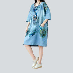 Korean fashion panted denim dress