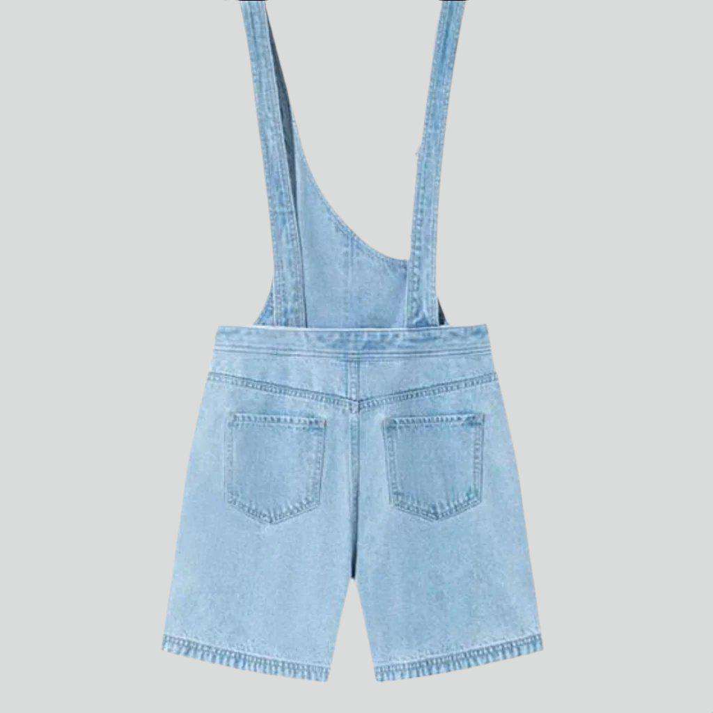 Asymmetric loose women denim romper