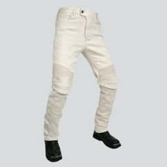 Weiße Herren Bikerjeans